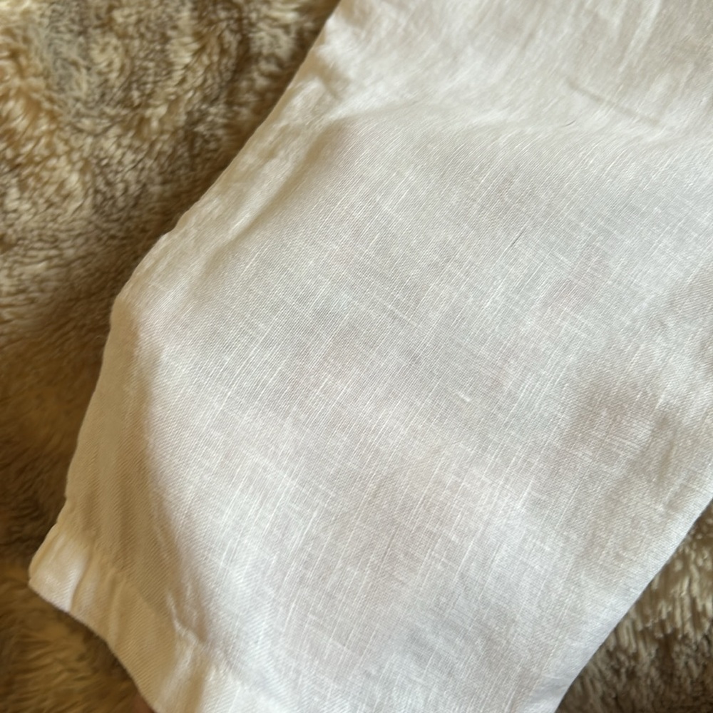 ZARA Classic Bright White Linen Pants - Picture 6 of 7